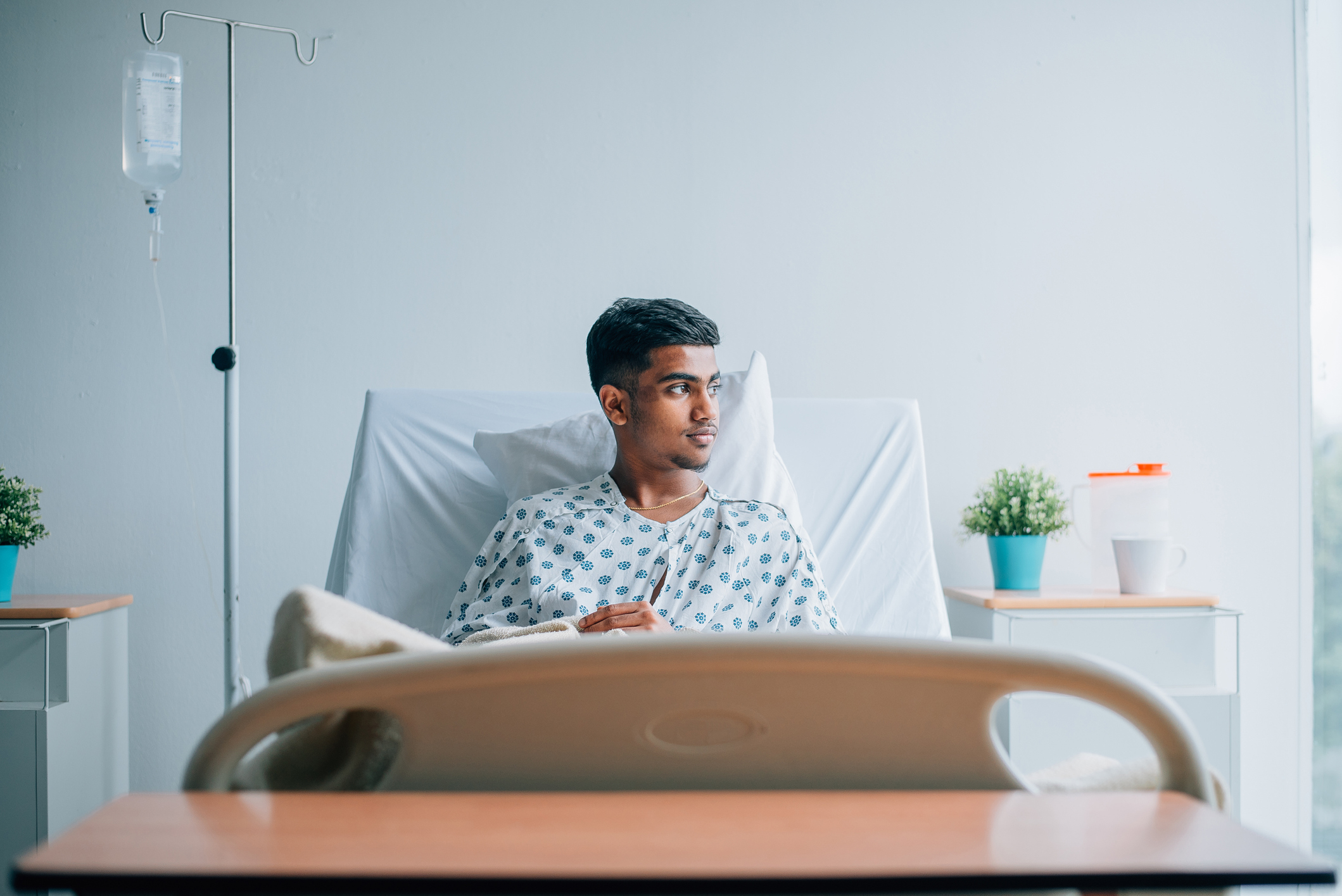 patient in a hospital bed