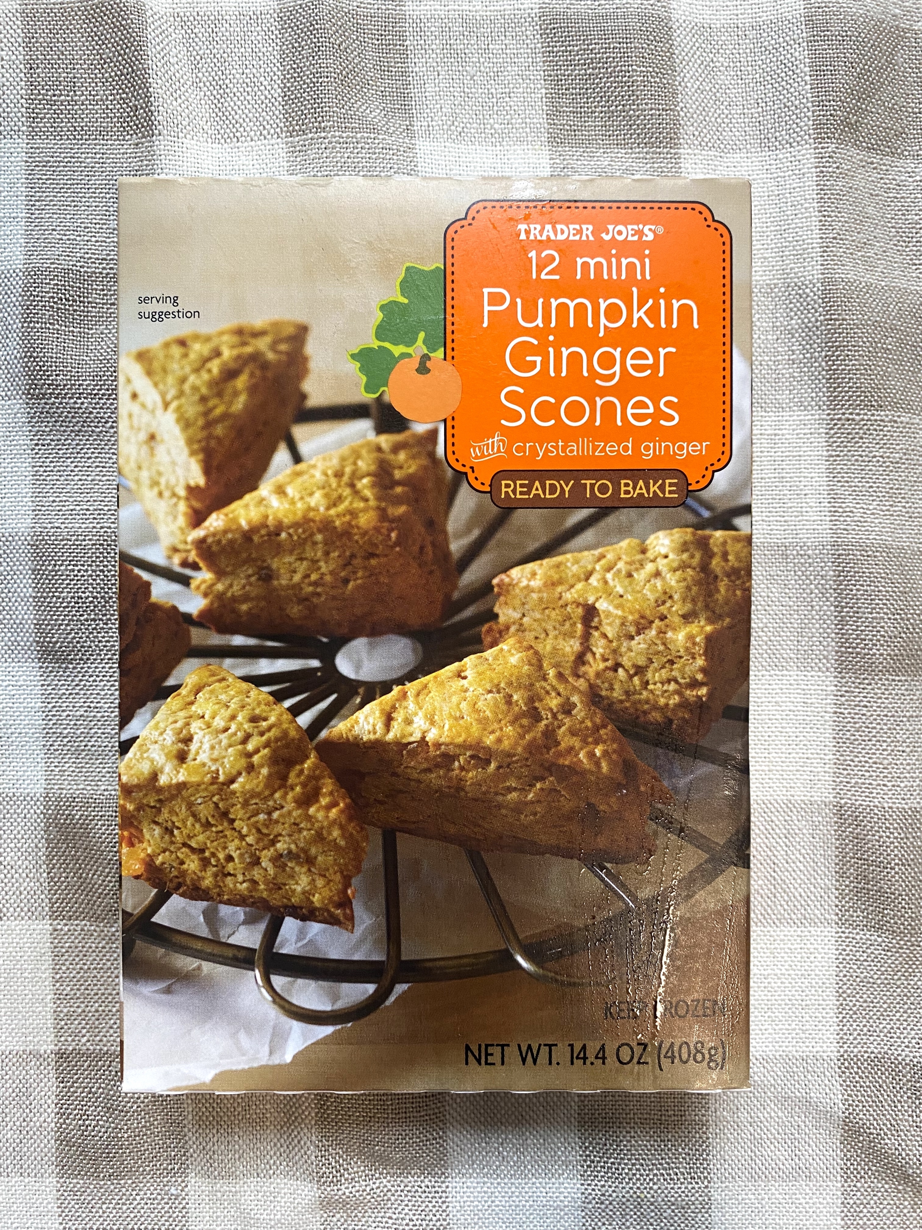 a box of unopened pumpkin ginger scones