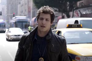Any Samberg walking around NYC as Jake on Brooklyn Nine Nine