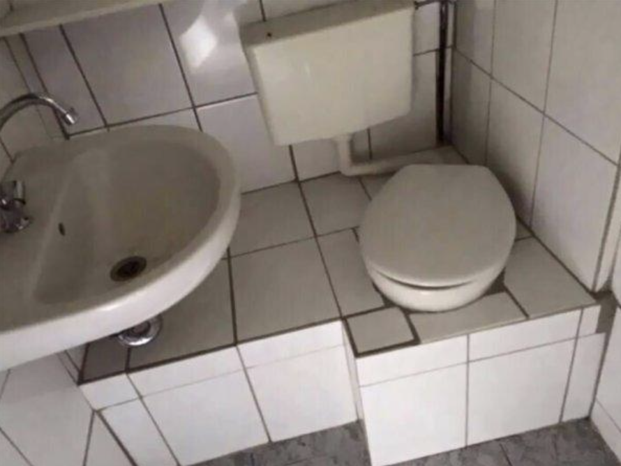 A badly-made toilet
