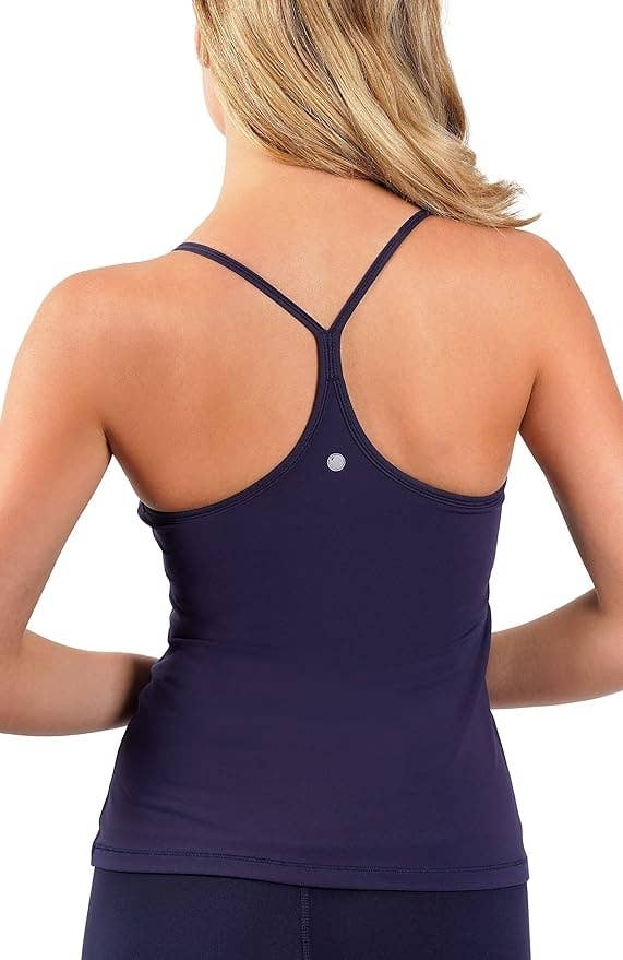 THUNDER STAR Womens Built In Padded Bra Navy Blue Camisole Top