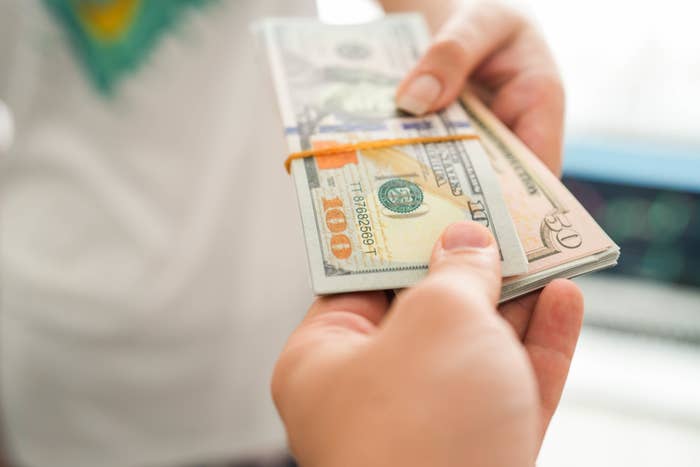 cash being handed over