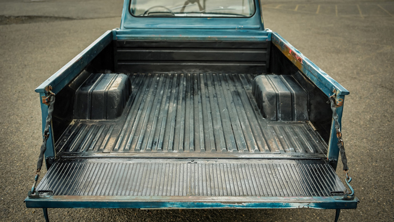 An empty truck bed