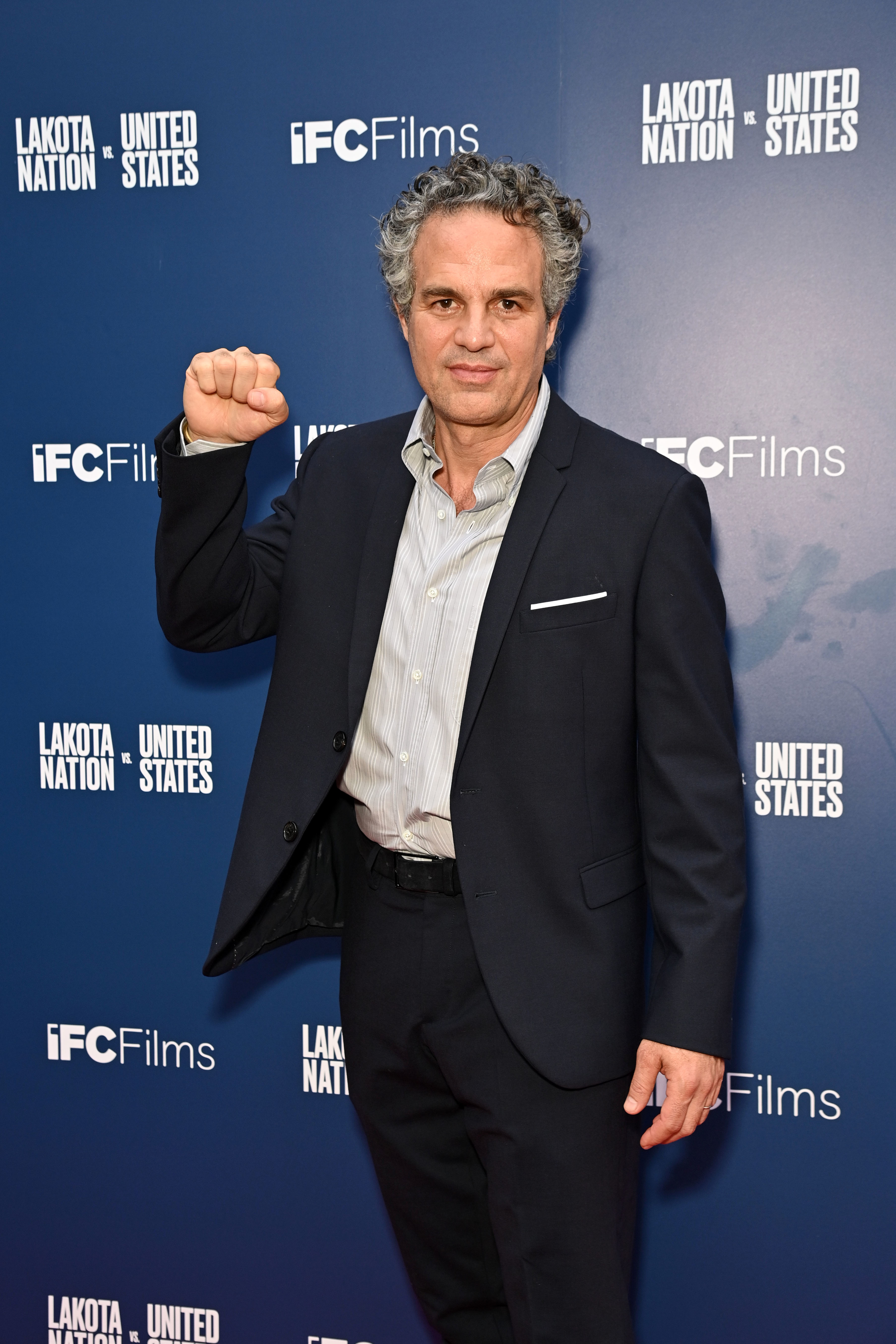 Mark Ruffalo raising his fist