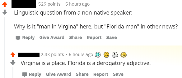 &quot;Florida is a derogatory adjective.&quot;