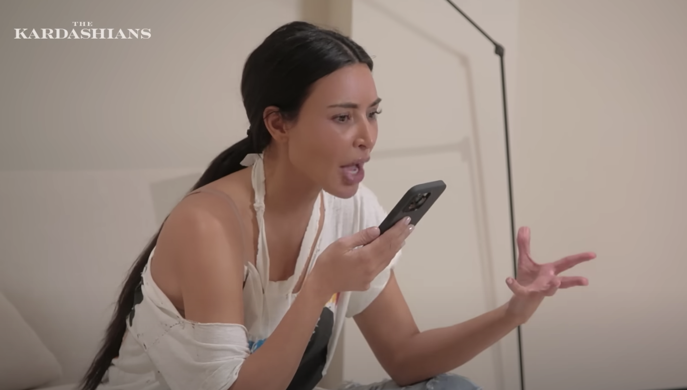 kim yelling into a phone
