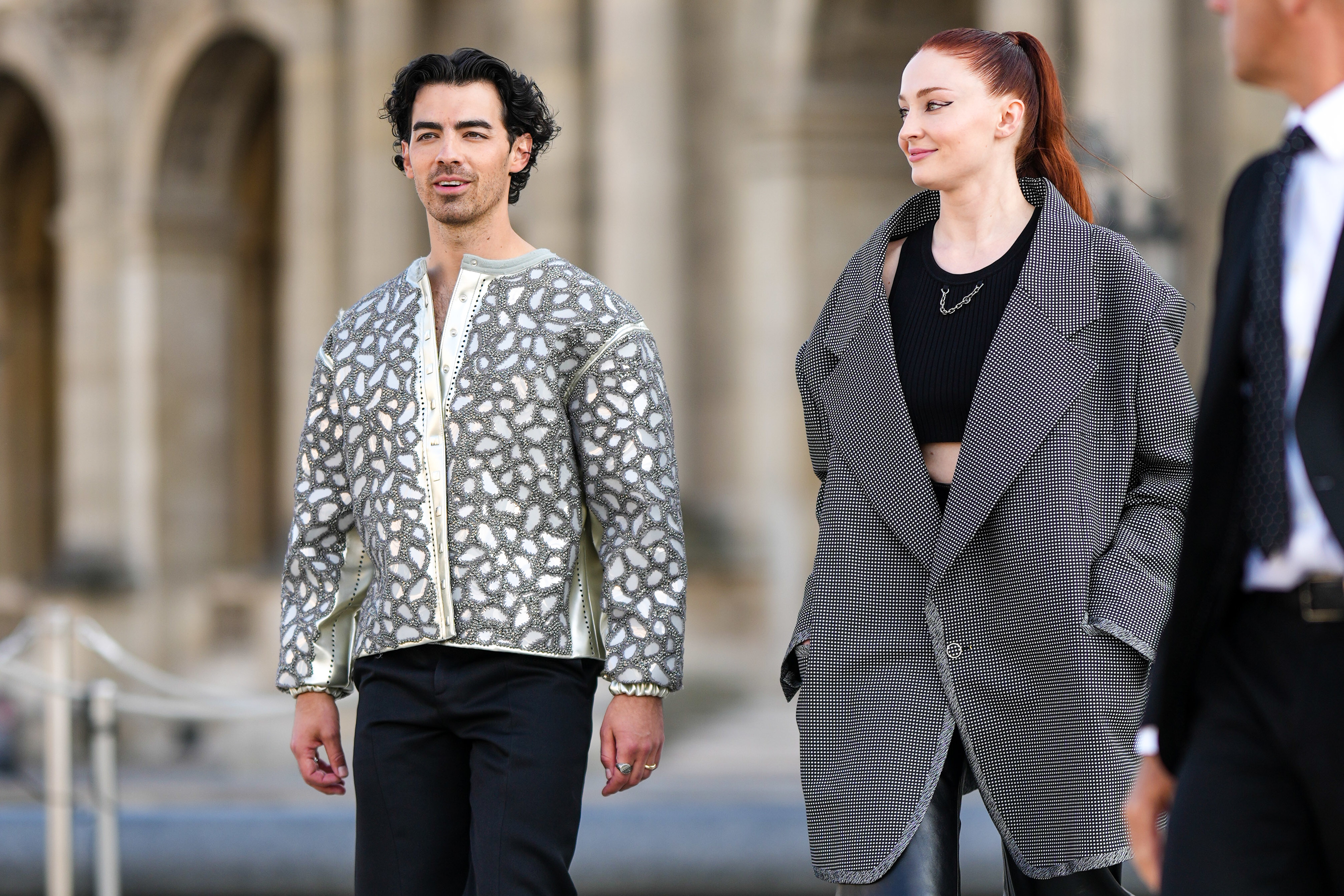 Closeup of Joe Jonas and Sophie Turner