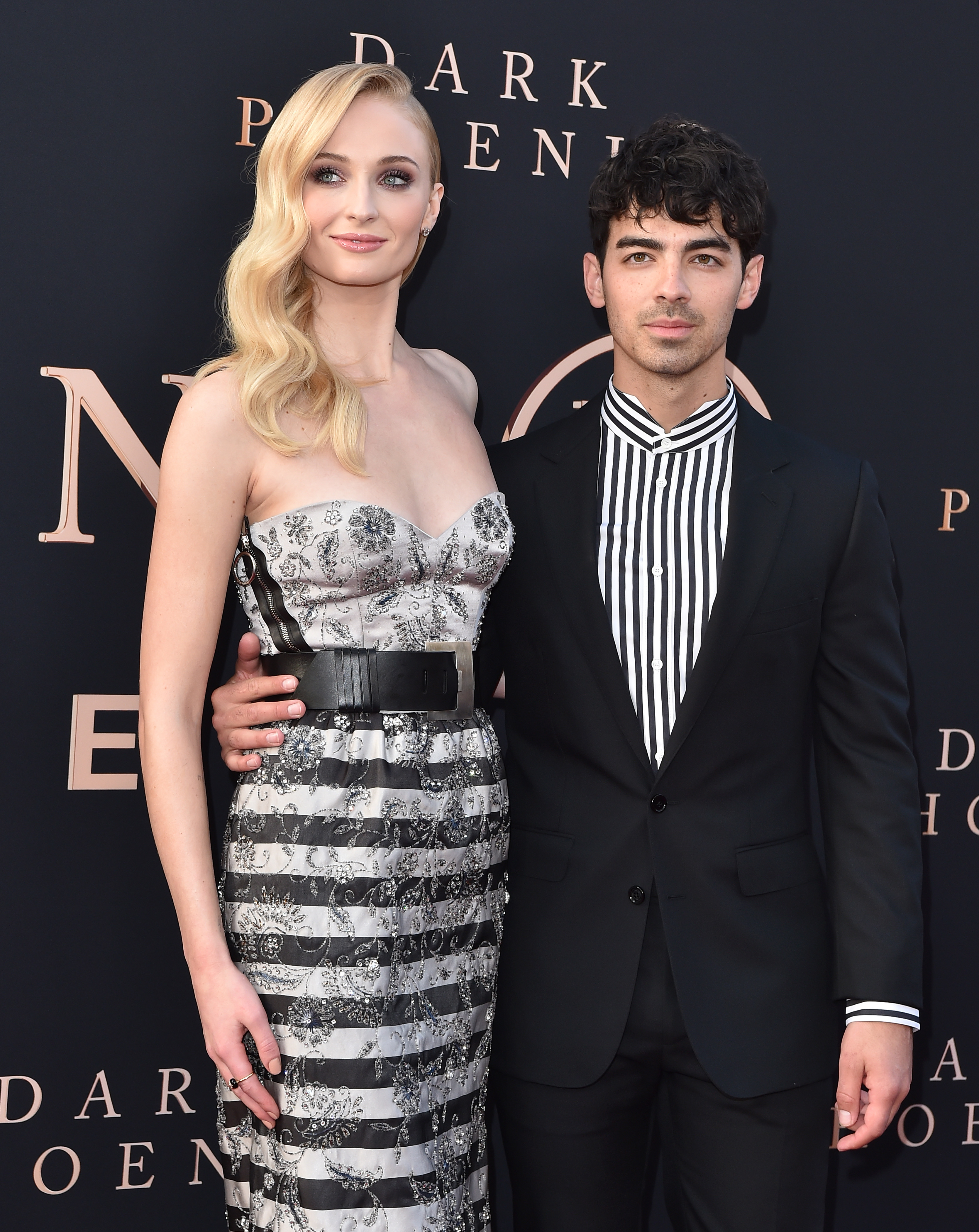 Closeup of Joe Jonas and Sophie Turner