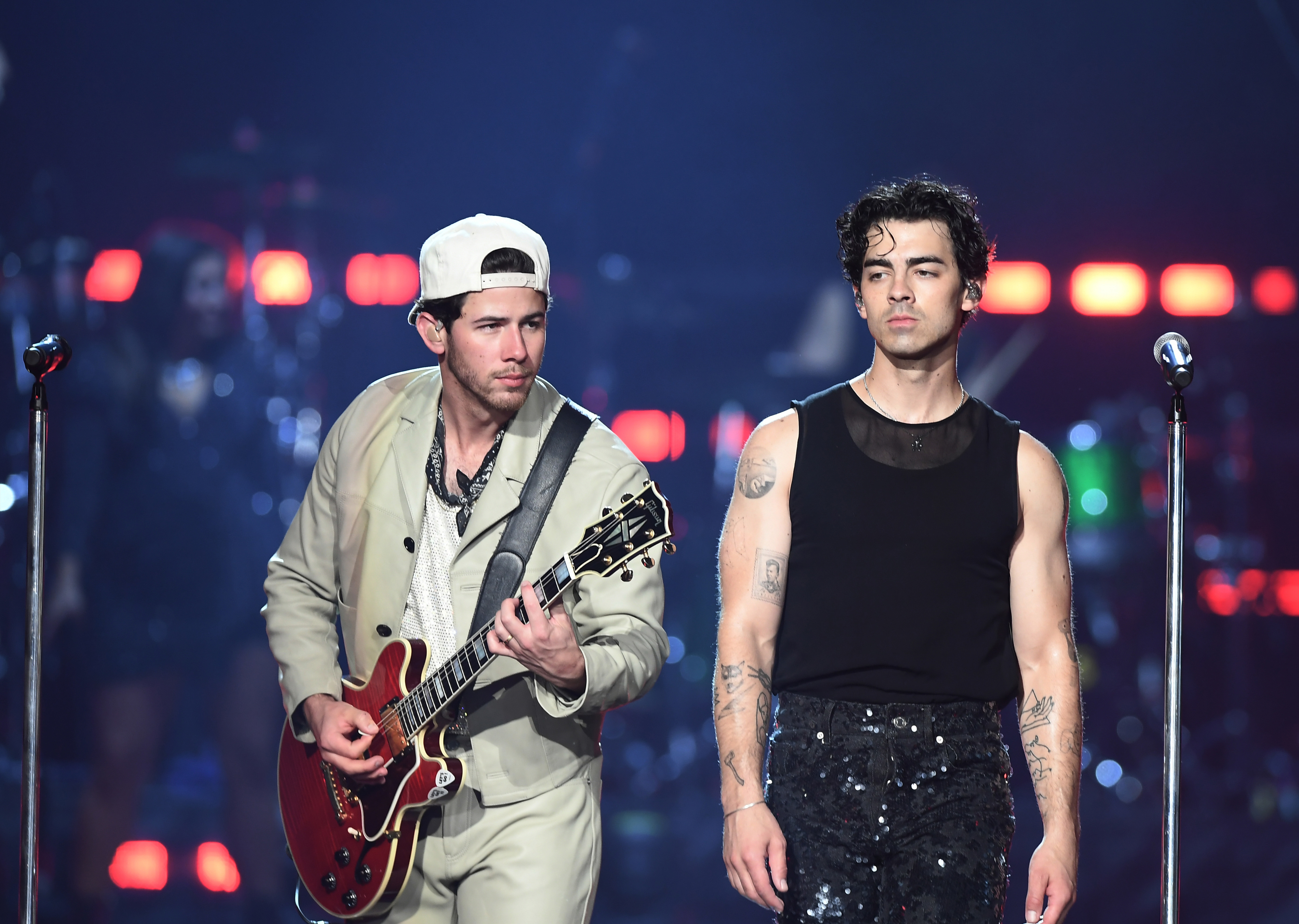 Nick and Joe Jonas onstage