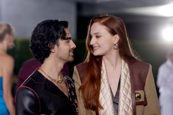 Closeup of Joe Jonas and Sophie Turner