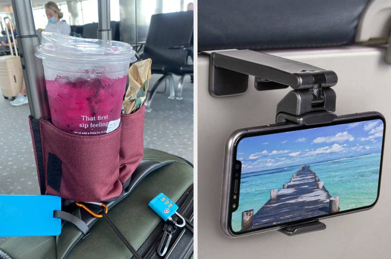 luggage caddy and phone grip 