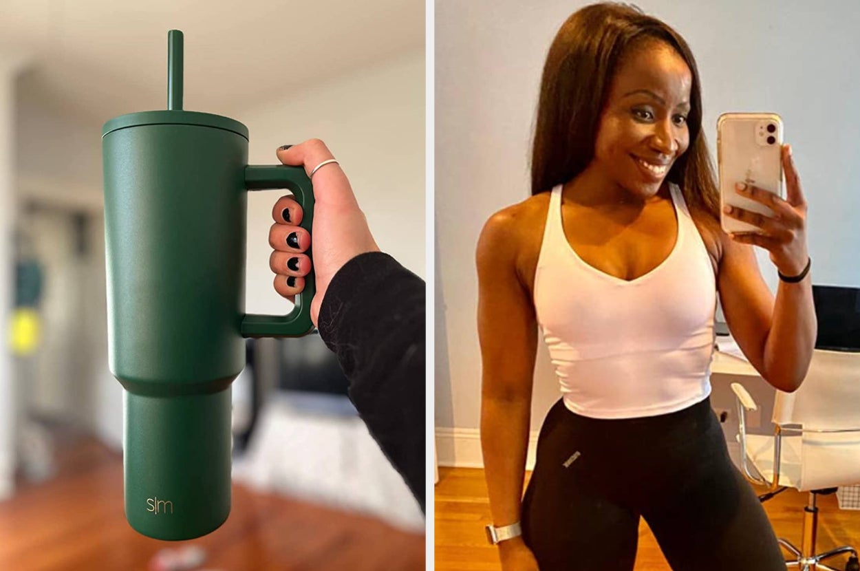 water bottle and sports top 