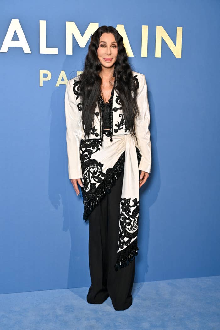 Closeup of Cher at a media event
