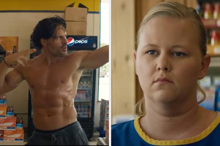 Adam Rodrigo as Tito from &quot;Magic Mike 2&quot; is dancing inside of a gas station. The attendant is just staring at him, unimpressed