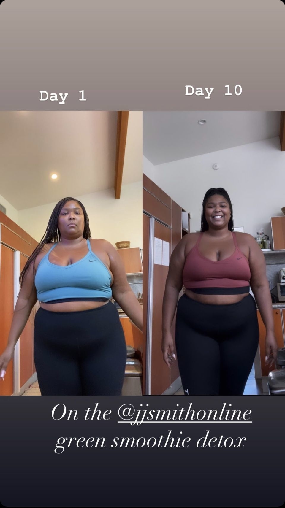 before and after photos of lizzo