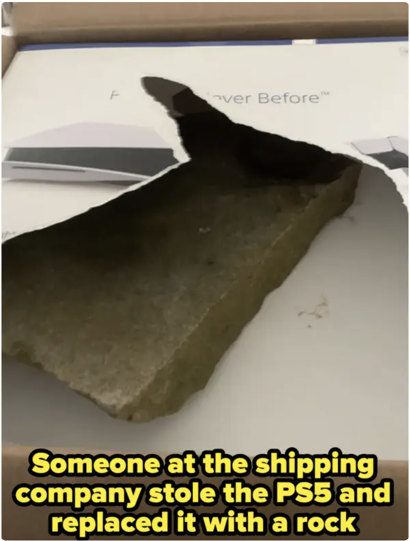 A brick where a PlayStation should be