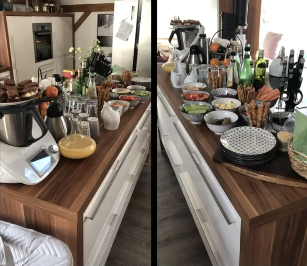 A spread of food and drinks for a party