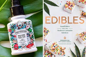 Poo-Pourri before you go spray bottle / the Edibles cookbook