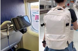 phone holder and travel backpack 