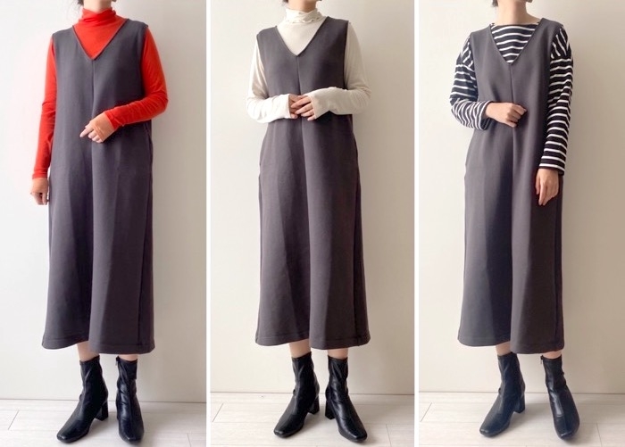 無印良品のおすすめのレディースアイテム「二重編みスウェットジャンパースカート」