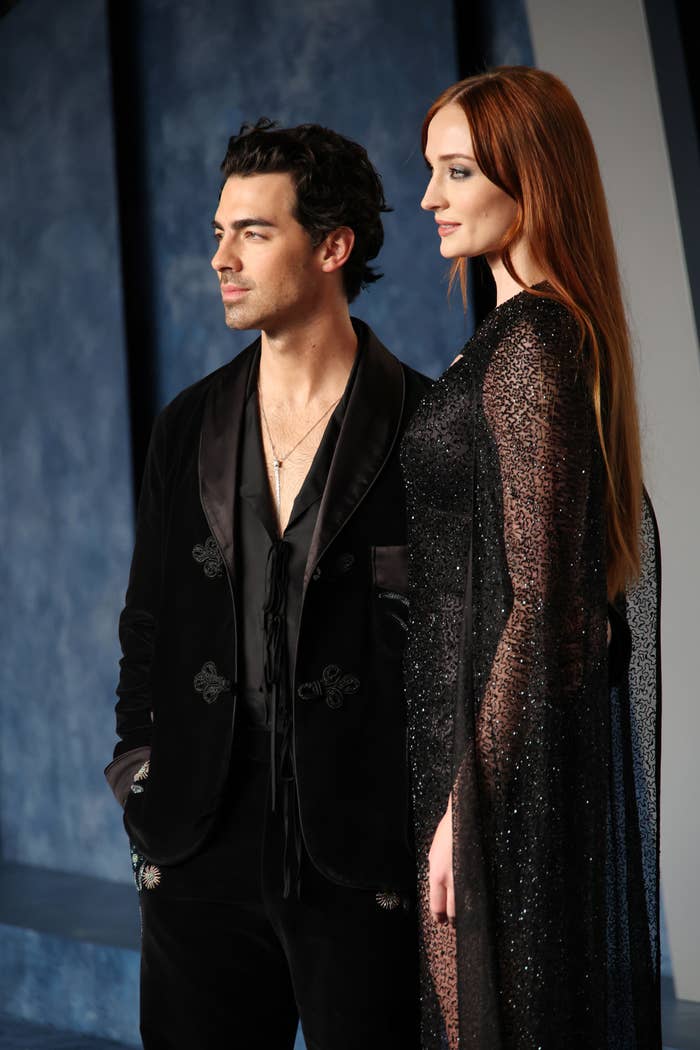 Close-up of Joe and Sophie at a media event