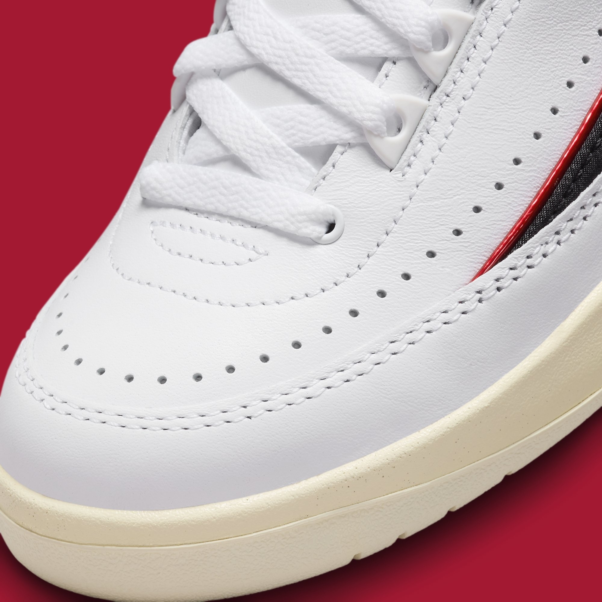 Air Jordan 2 II Low Women&#x27;s Chicago Release Date FD4849-106 Toe Detail