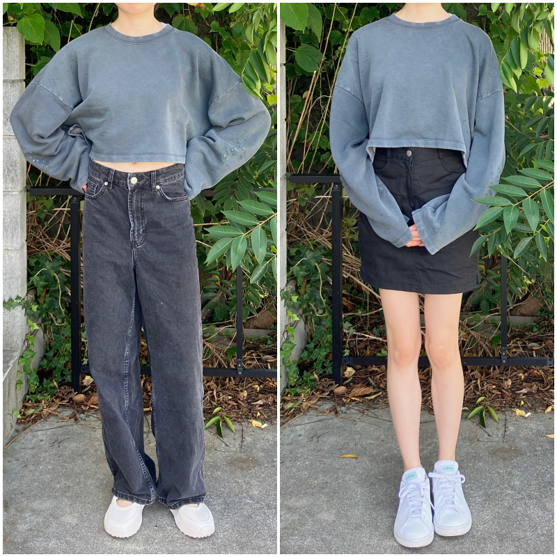 ZARA(ザラ)のおすすめスウェット「ダメージ フェイドエフェクト スウェットシャツ」