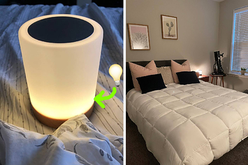 auto shut off outlet with a flat iron plugged in / reviewer's Pink Stuff tub on oven door showing how much filth it cleaned off