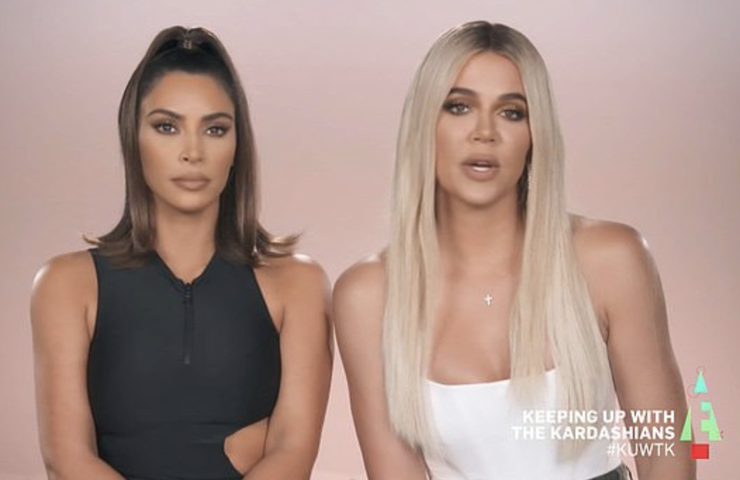 Close-up of Kim and Khloé