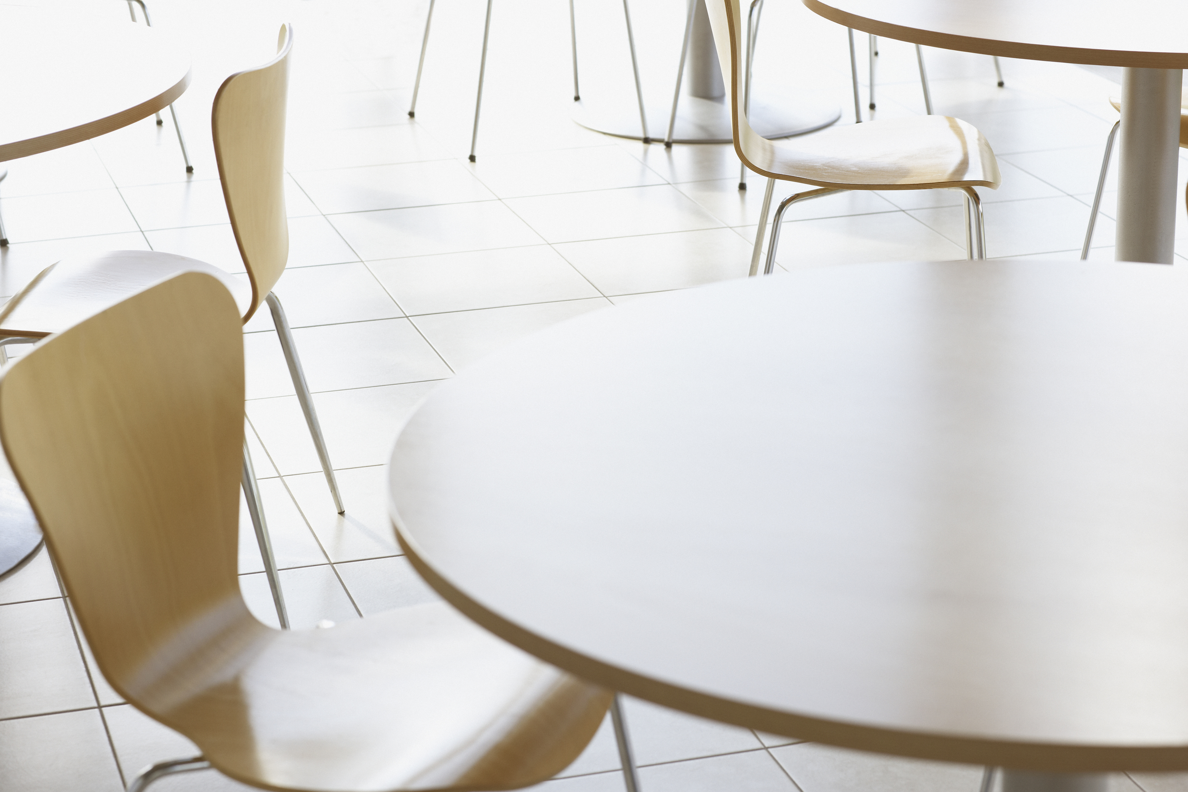 tables in an office canteen