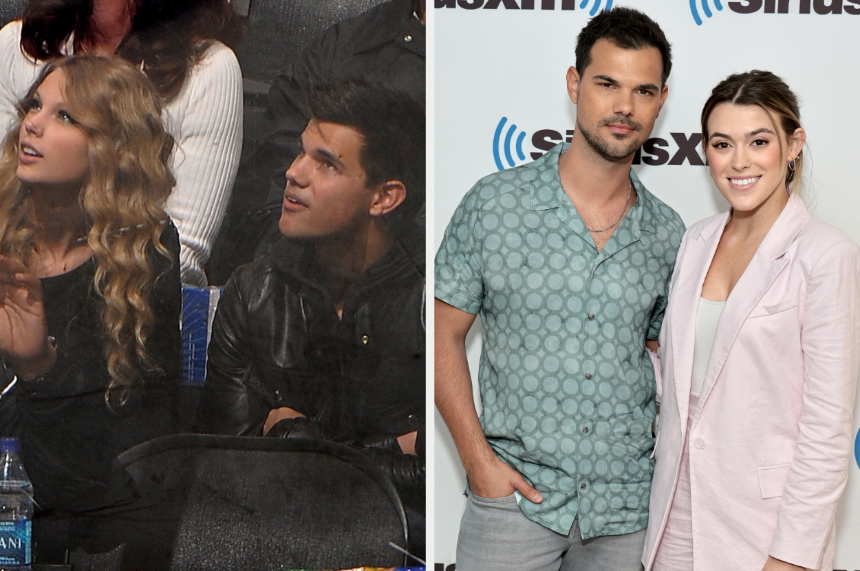 Taylor Swift and Taylor Lautner at a hockey game in 2009 side by side taylor lautner now
