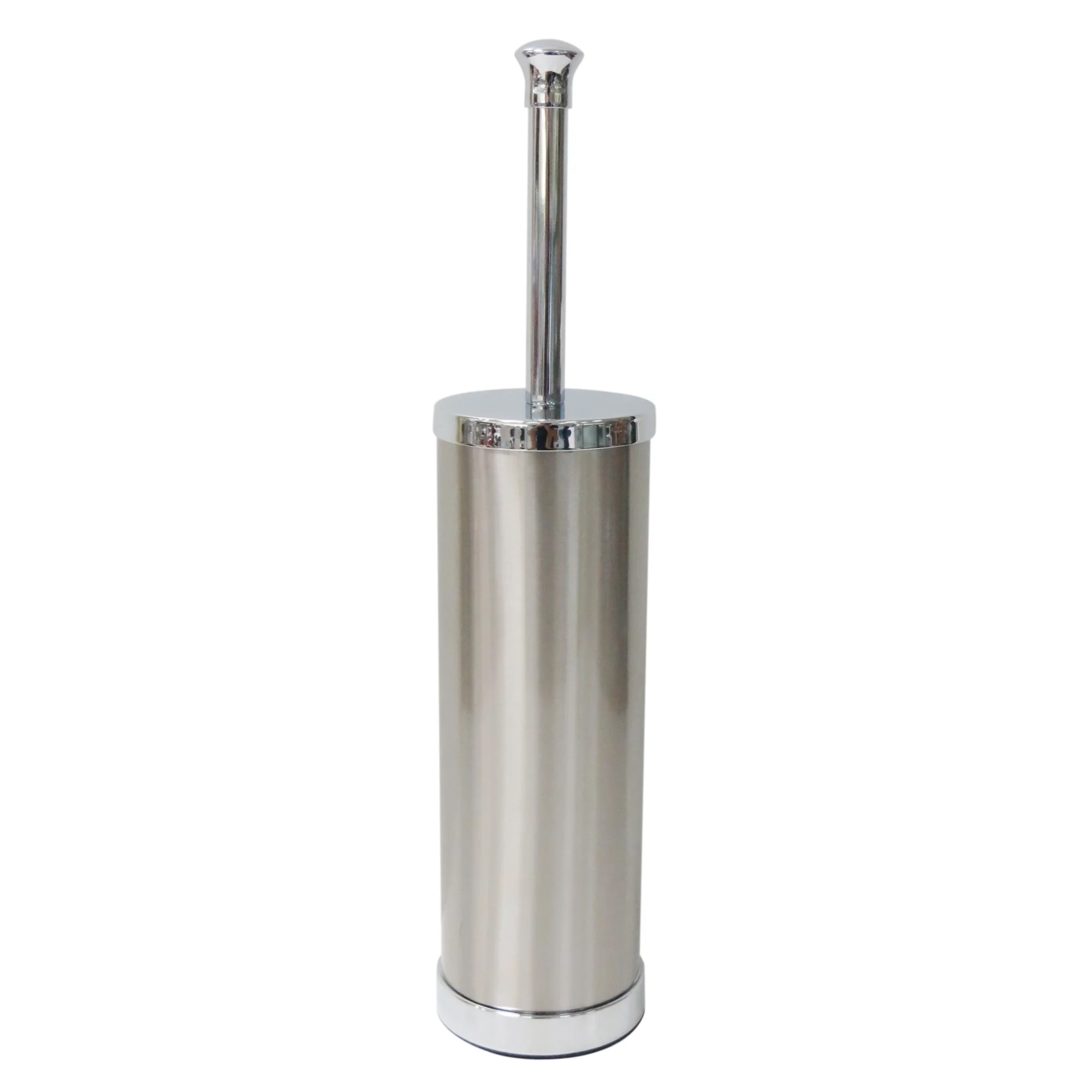 silver toilet brush and holder