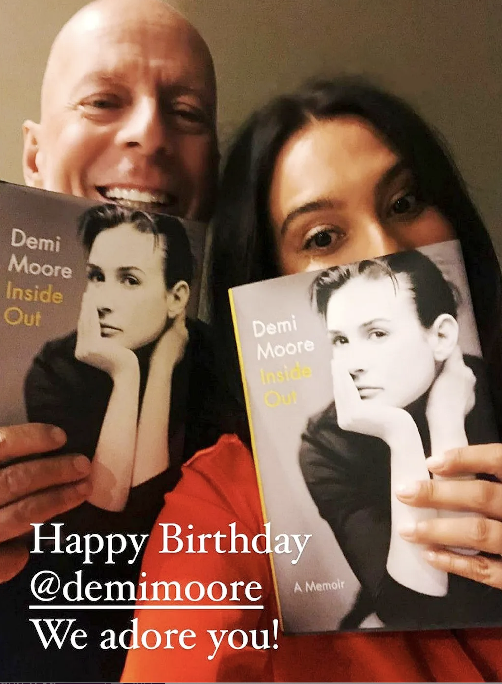Bruce and Emma share a birthday message for Demi saying we adore you