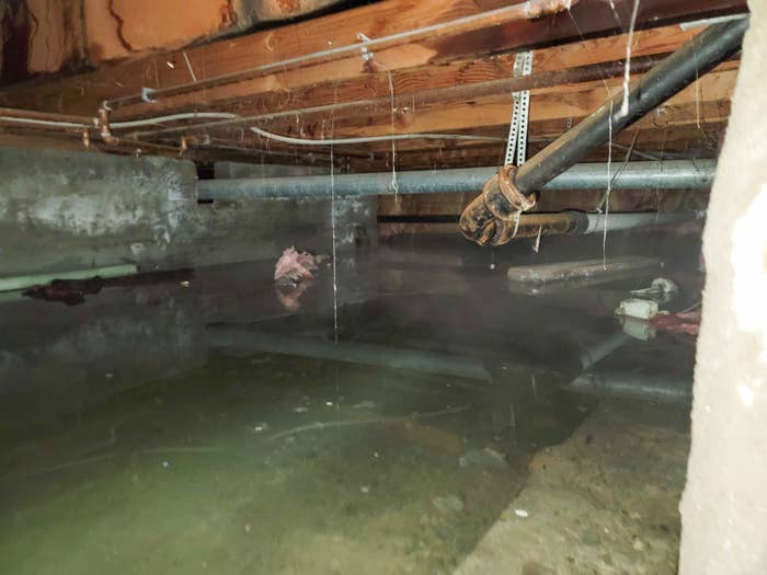 flooded crawlspace under a house