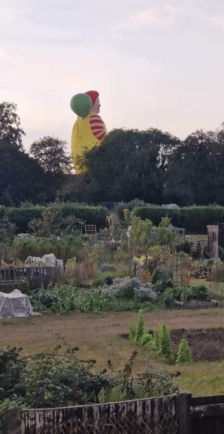 A giant Ronald McDonald inflatable