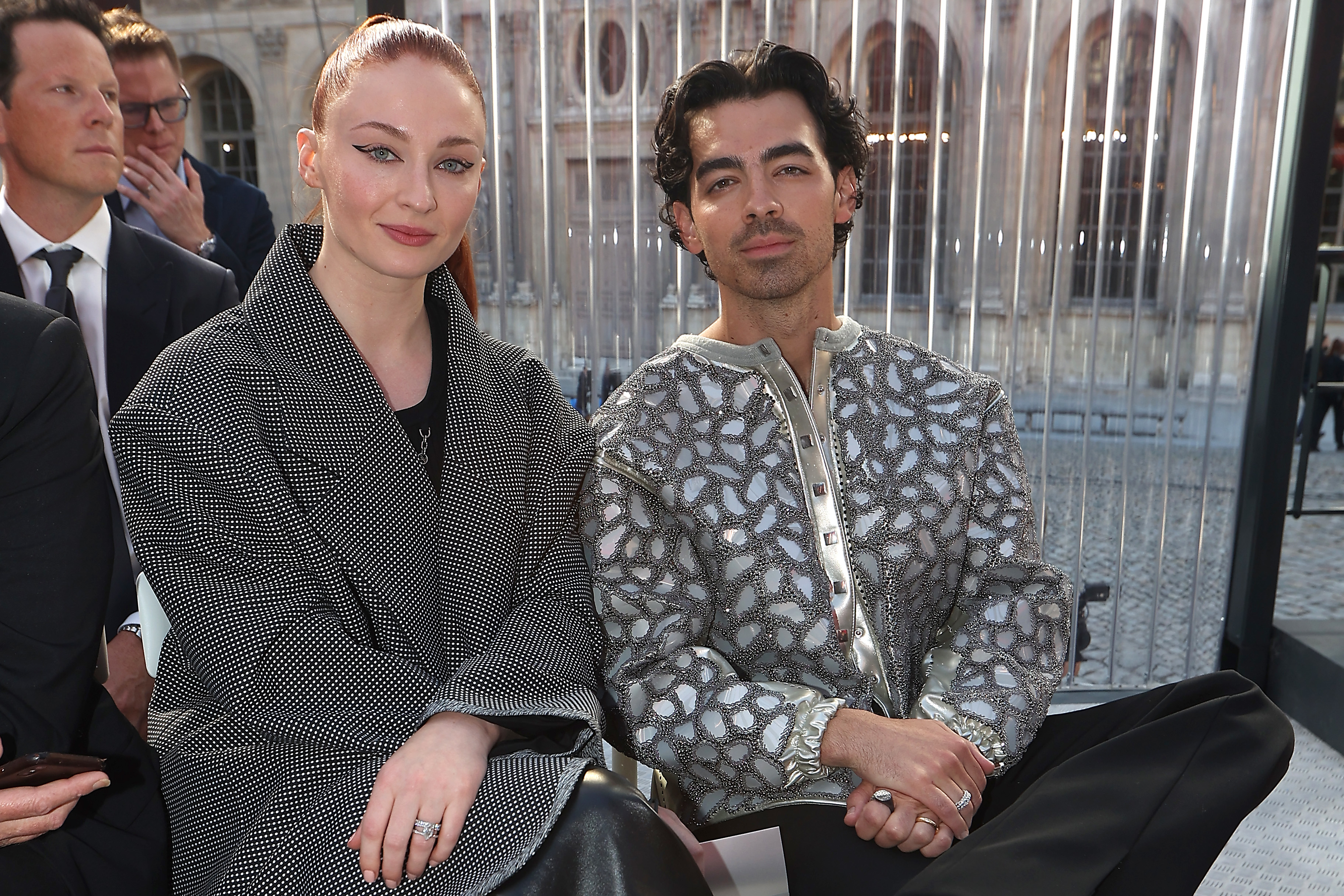 Closeup of Sophie and Joe sitting at an event