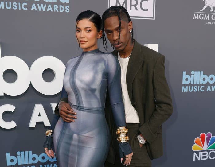 closeup of travis and kylie at the billboard music awards