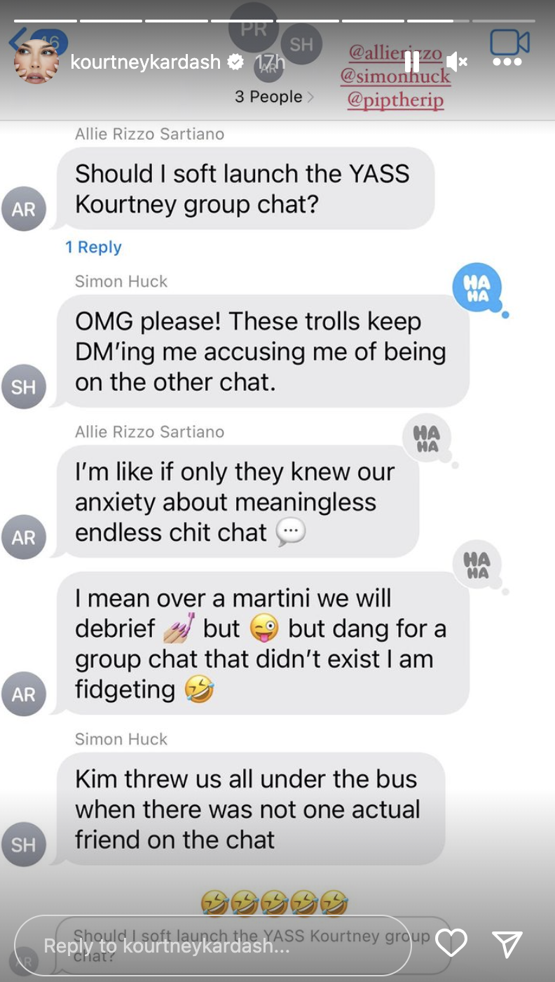 the group chat with her friends