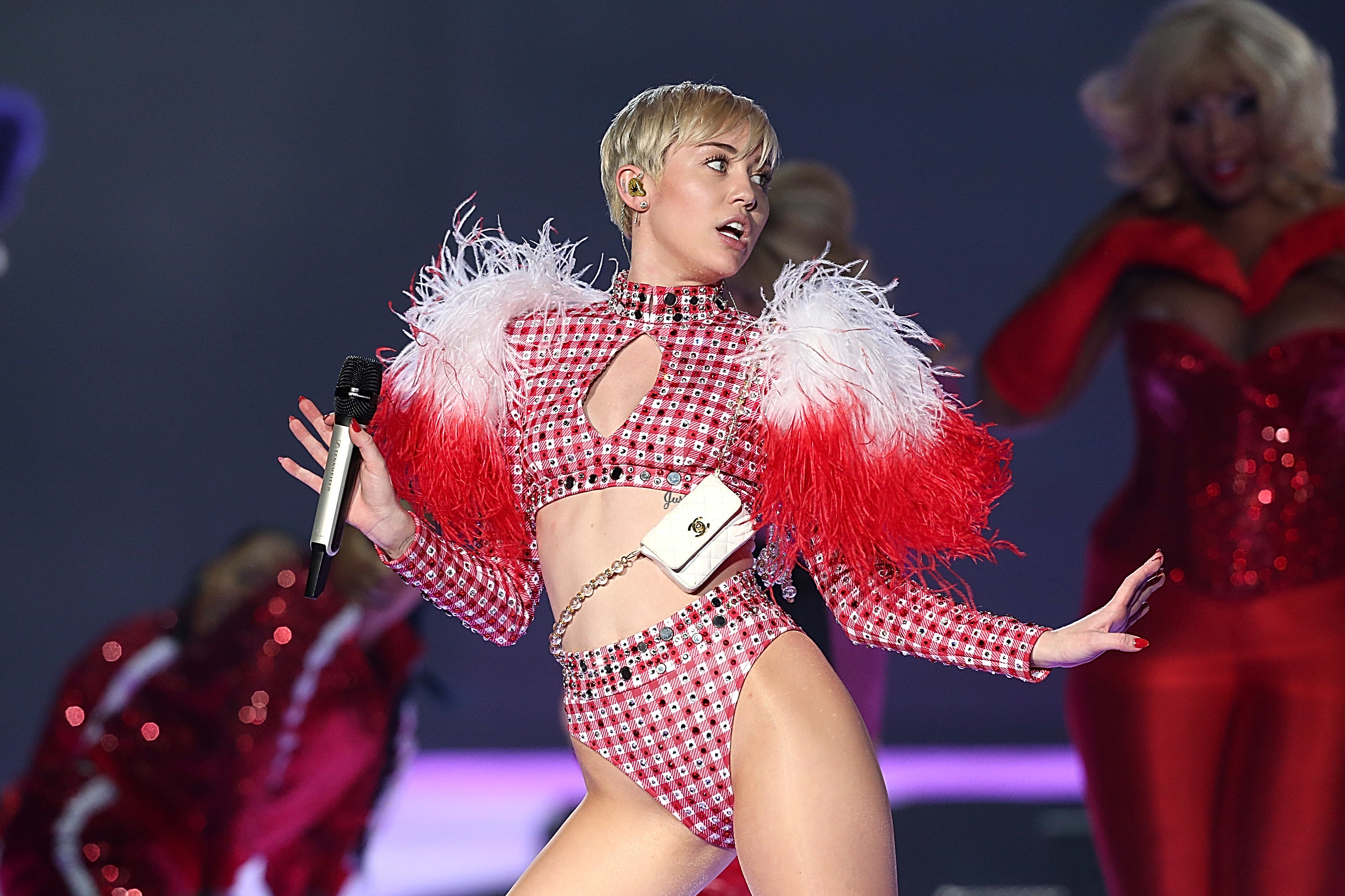 Miley onstage