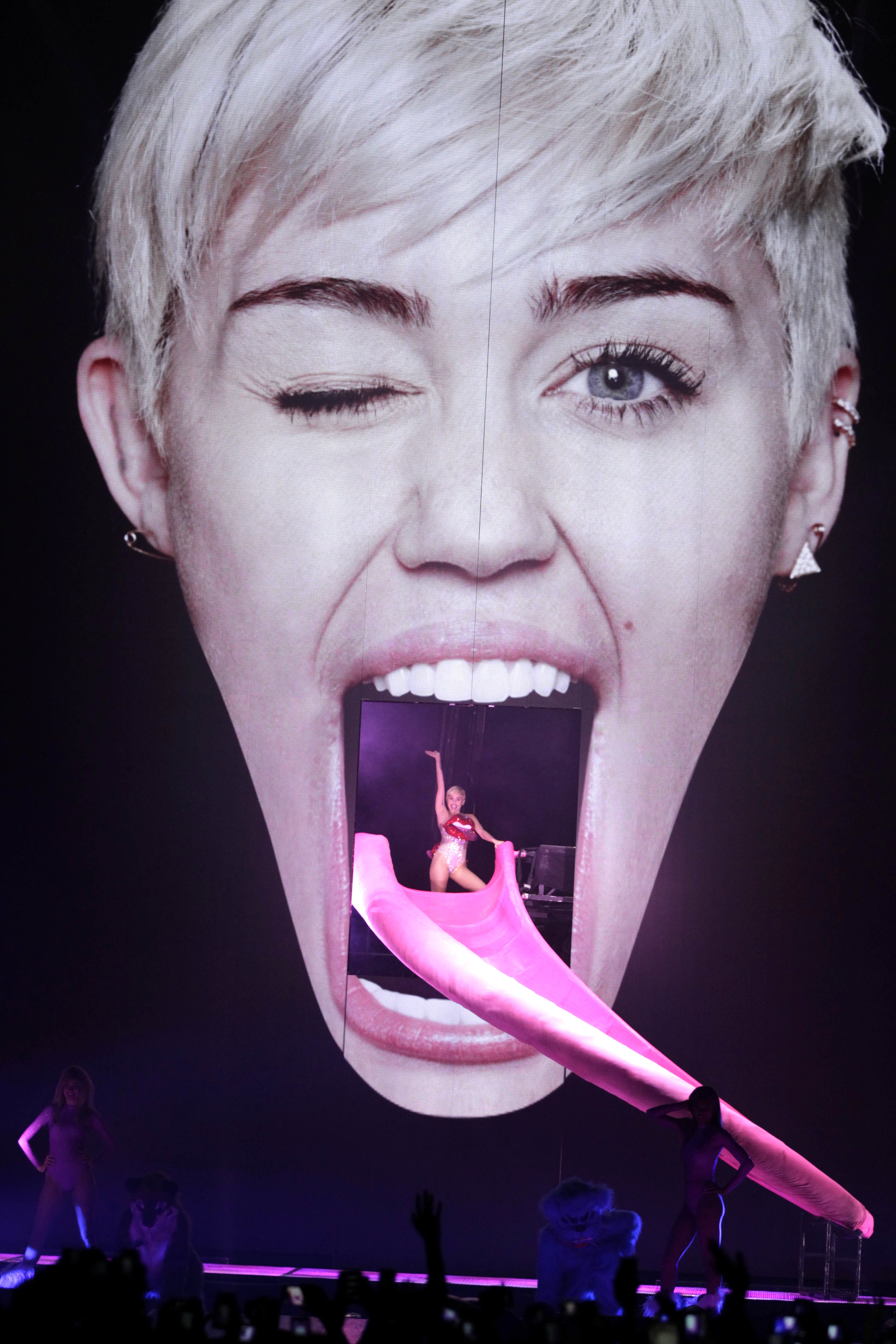 Miley onstage