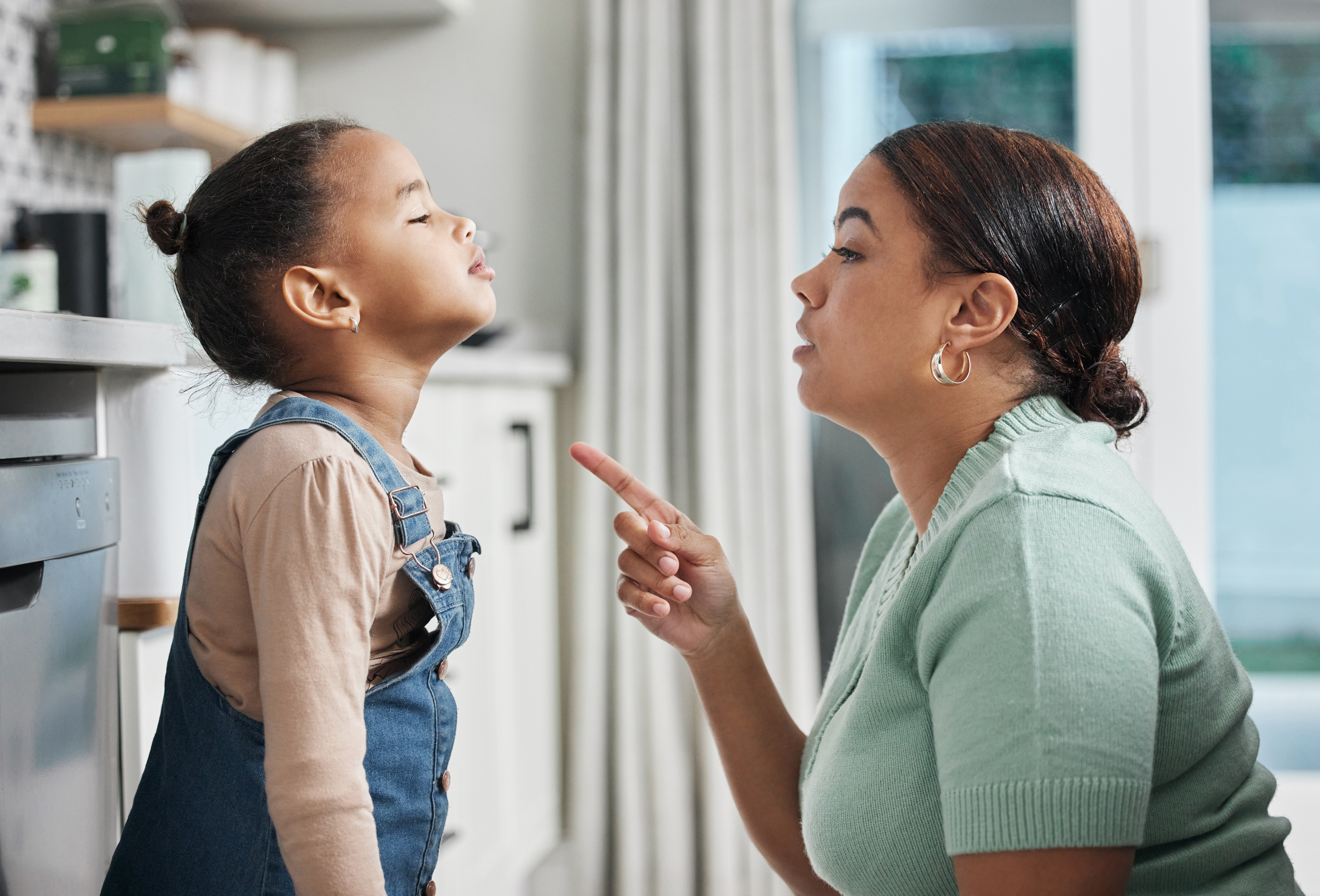 a parent reprimanding a child