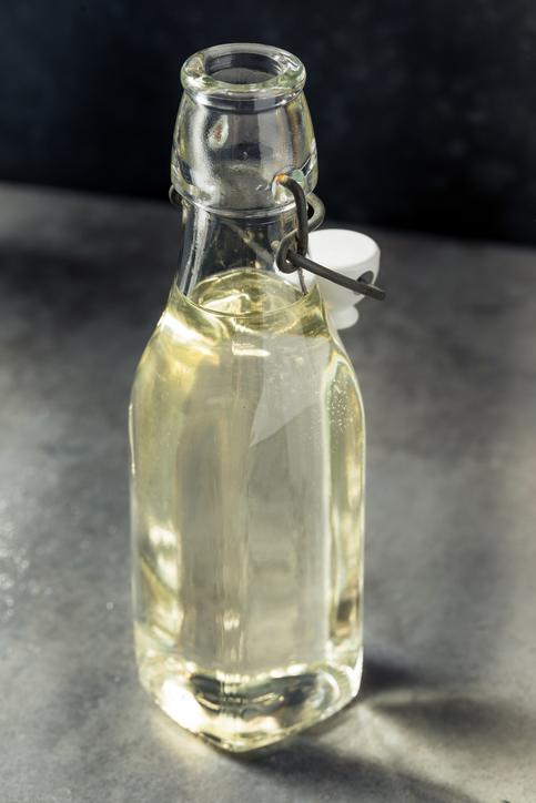 A bottle of simple syrup