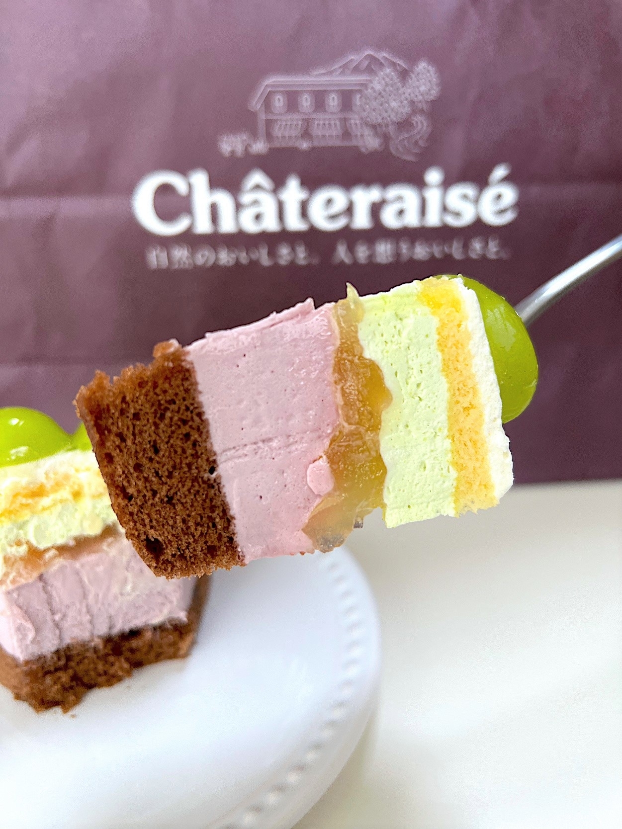 Châteraisé（シャトレーゼ）のおすすめスイーツ「フルーツボンブケーキ 山梨県産シャインマスカット」