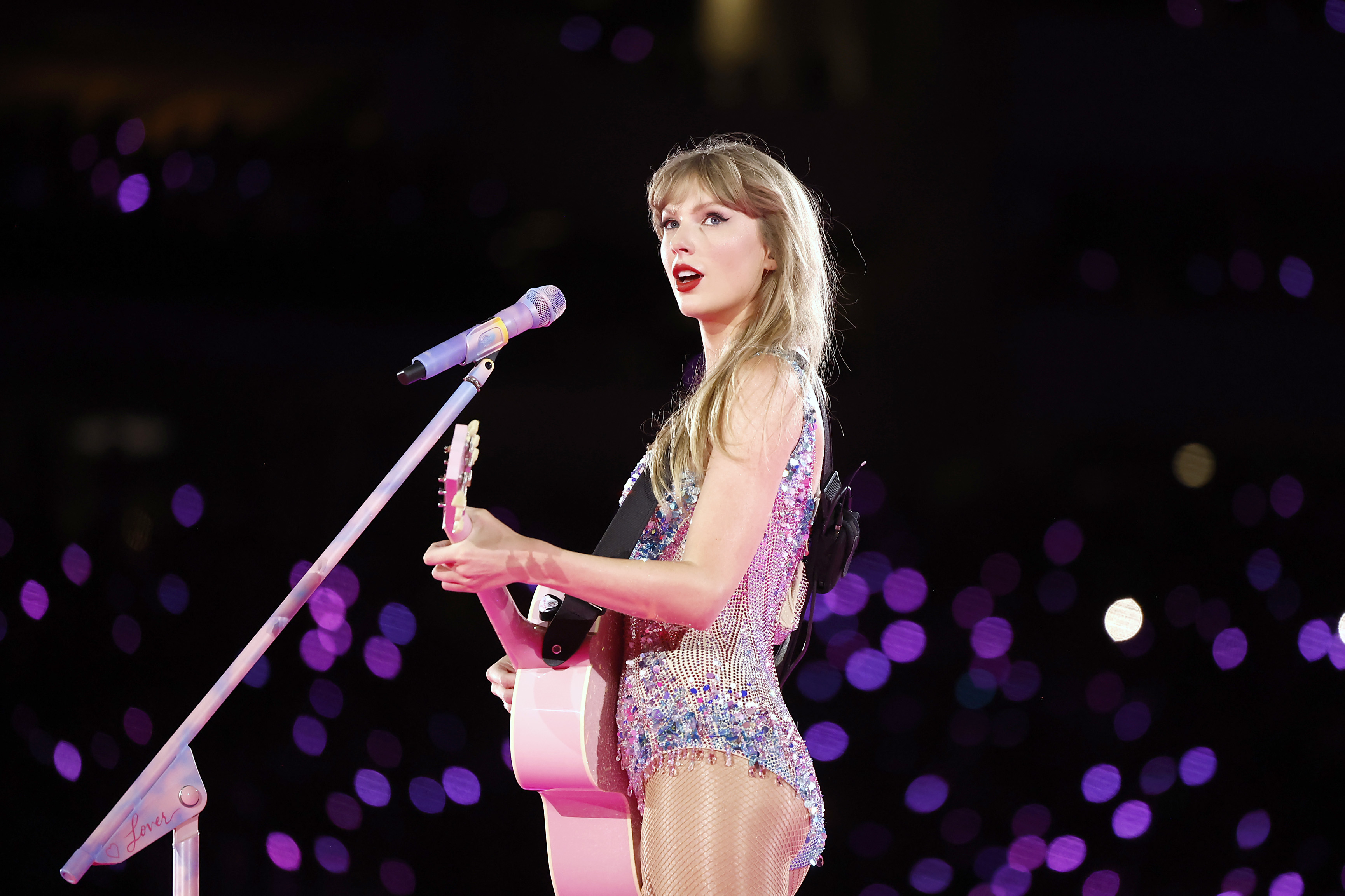 Taylor performing during her Eras tour