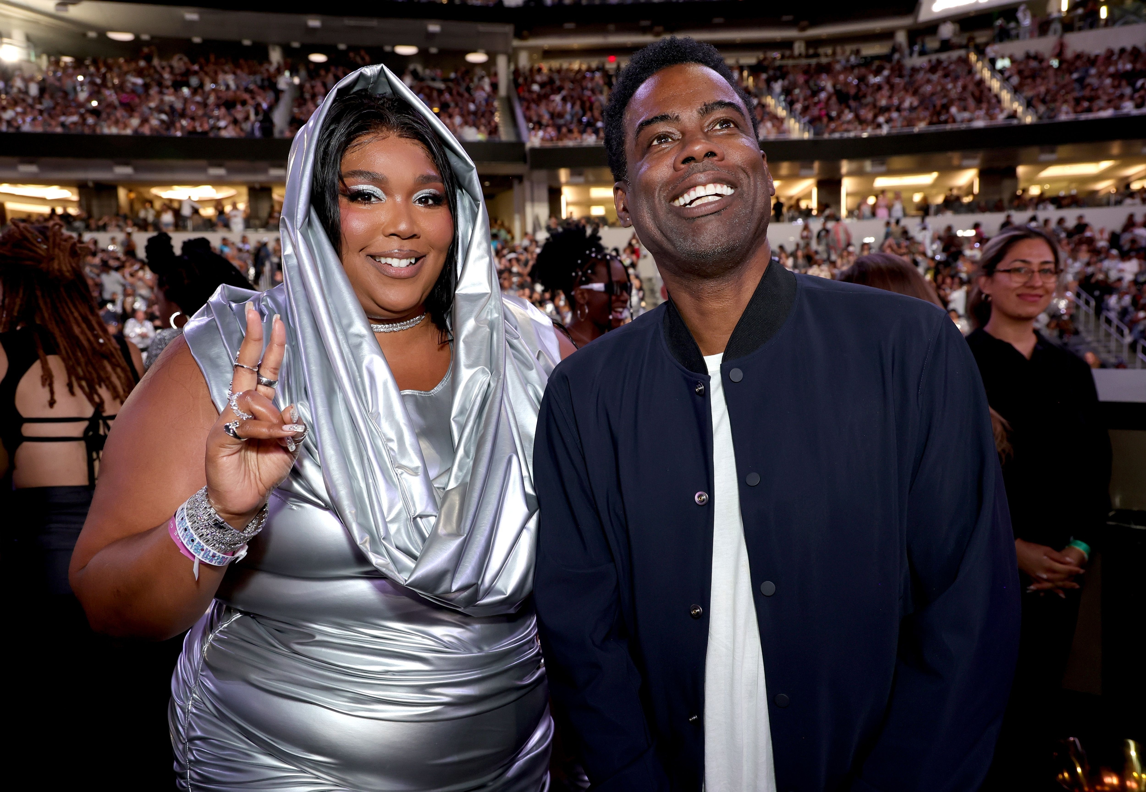 Lizzo and Chris Rock