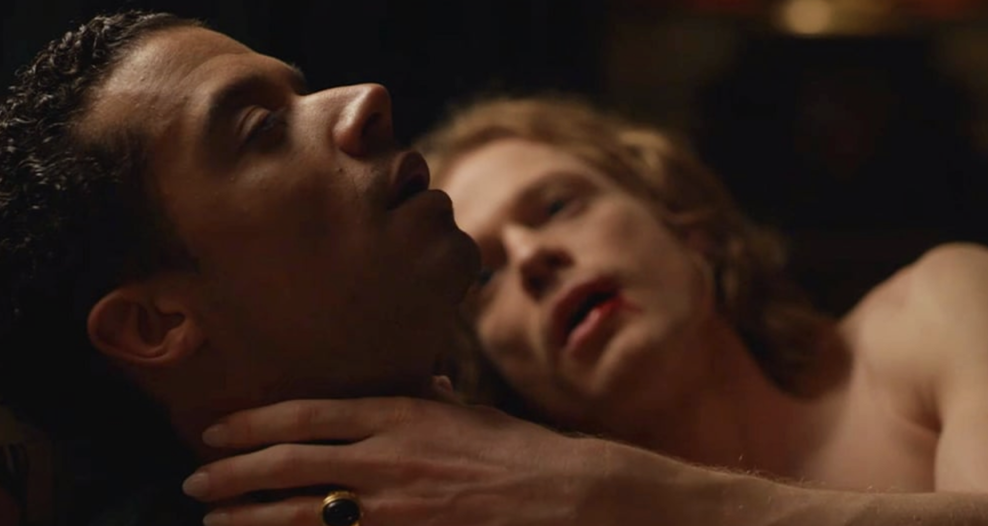A gay kissing scene in the TV show &quot;Interview with a Vampire&quot;