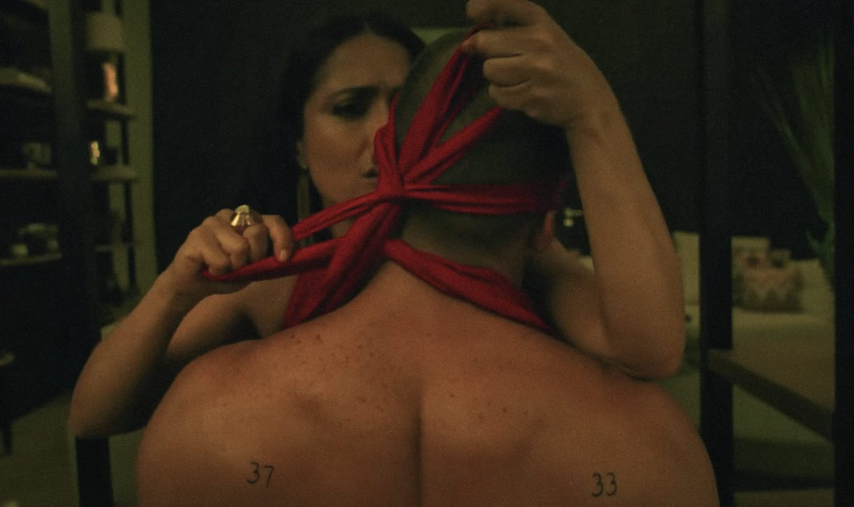 Salma Hayek tying up Channing Tatum in the recent &quot;Magic Mike&quot; movie