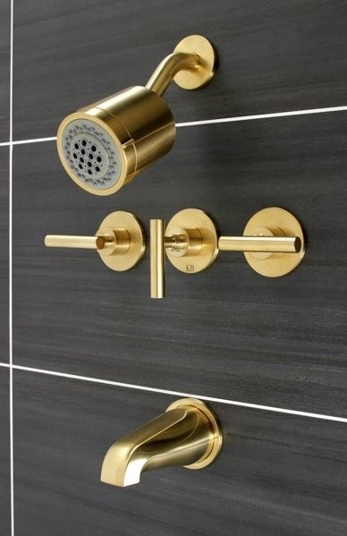 gold faucet shower set