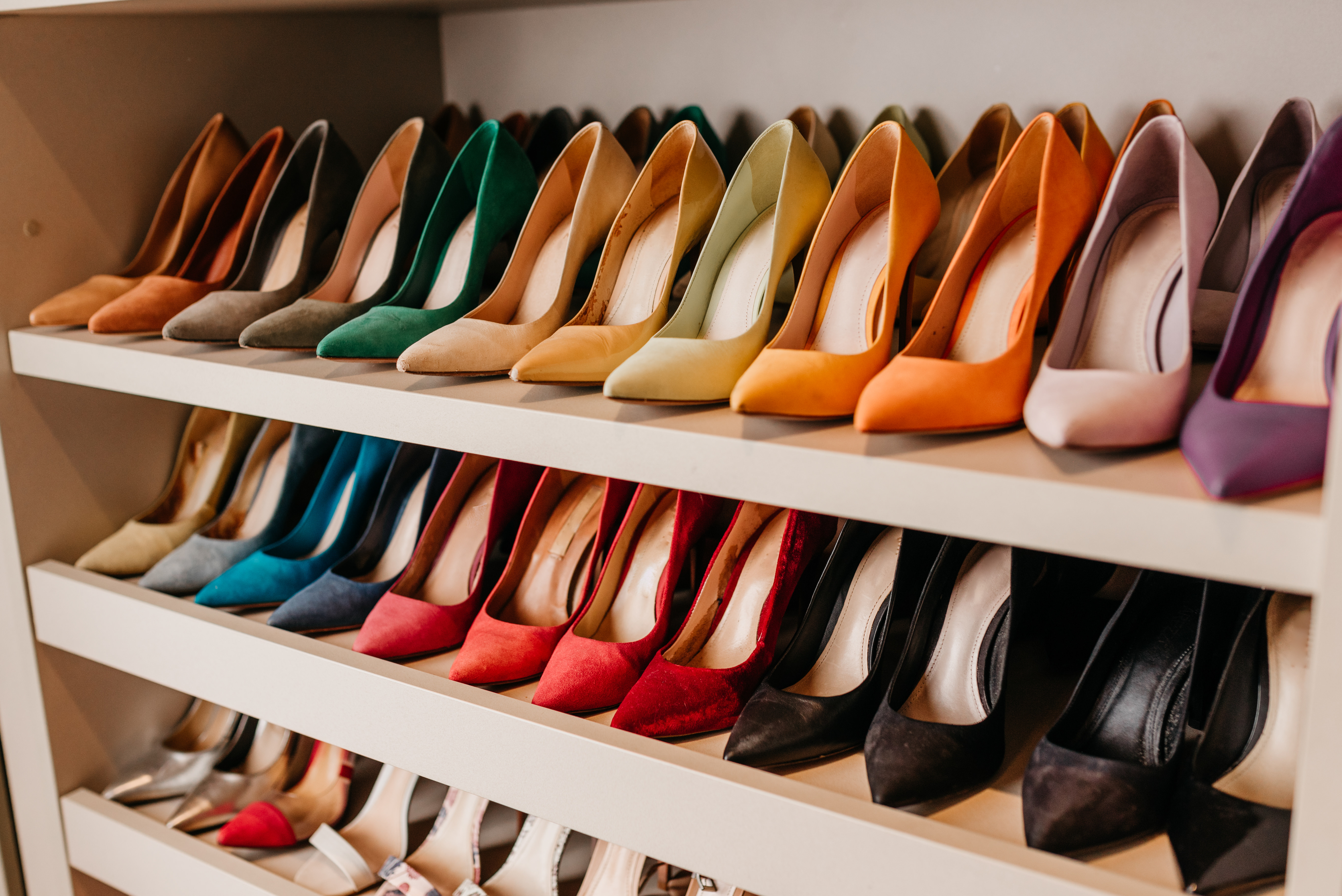 a closet full of high heels