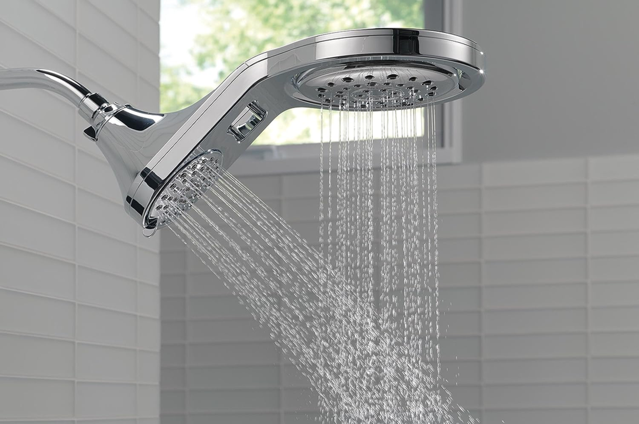 a 2-in-1 showerhead that's both a regular showerhead and a rainfall showerhead